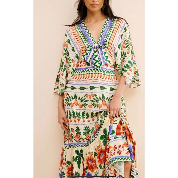 FARM Rio V-Neck Kaftan Maxi Cut-Out Dress - Picture 2 of 13